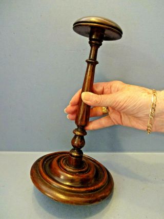 Late 19thc Victorian Turned Treen Judge / Barristers Wig Stand,  C 1890 - 1901