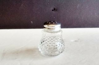 Vintage Diamond Cut Clear Glass Salt Or Pepper Shaker - Dimensions 1 5/8 " X