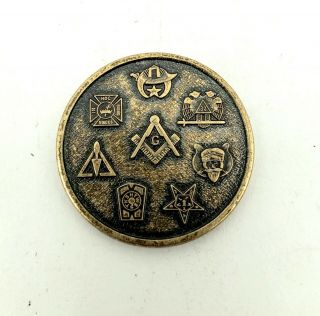 Masonic Grand Lodge Of Texas Af & Am 1983 Coin Grandmaster Jd Buddy Baccus