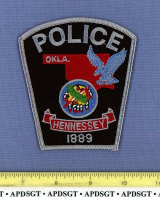 Hennessey Oklahoma Sheriff Police Patch Osage Indian Peace Pipe