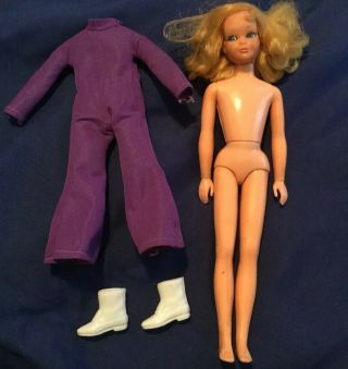 Mattel Twist N Turn Skipper Barbie Doll Taiwan/1969 Blond Hair Blue Eyes Lashes
