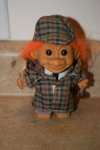 Vintage Russ Sherlock Holmes / Detective 5” Troll Doll