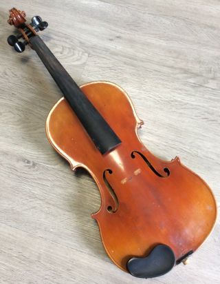 Old Antique Vintage Full Size Violin Unmarked Case G And S Challenge Chicago