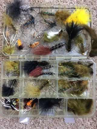 Tackle Box Full Fly Flies Fishing Lures Baits Trout Panfish Vintage Antique