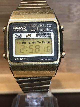 Vintage Seiko A128 - 5000 Men’s Digital Watch.  Barrery.  Great