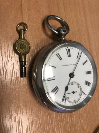 Antique Solid Silver Kendal & Dent London Pocket Watch 1887 Chester