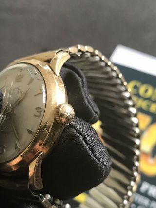 VINTAGE SOLAR GOLD Filled 17jewels Swiss Made Bracelet 30mm Midsize 5
