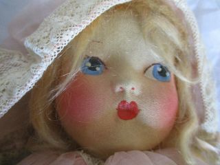 Lenci Type Cloth Doll 12 " Painted Face Mohair Adorable 1920s/30s