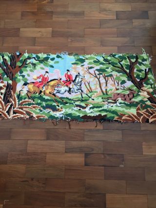 French Vintage Tapestry,  Hunting Scene,  Stag,  Deer,  Countryside,  Riders