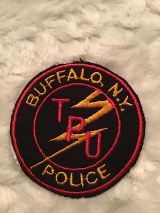 Buffalo York Ny Tpu Swat Police Sheriff Patch - Rare - Old Black Felt (a64)