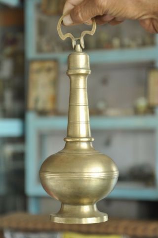 Old Brass Handcrafted Unique Shape Long Line Engraved Holy water Pot 2