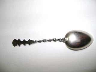 Antique Sterling Silver Souvenir Chicago World ' s Fair 1893 Twisted Handle Spoon 4