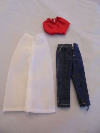 Barbie Mixed Clothes Found In A Barbie Case,  6 Pants,  Red Shorts,  Vintage 2