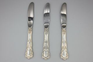 Gorham Buttercup Sterling Silver Modern Hollow Butter Spreader Knife – Set Of 3