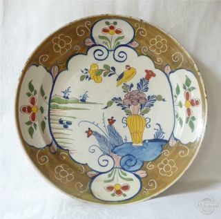 Very Large Antique Mid 18th Century English Bristol Delft Charger
