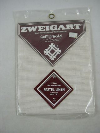 Zweigart Craft World Pastel Linen Fabric Cloth 28ct Antique Off White 18x18