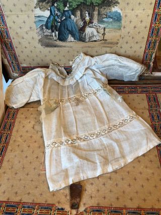 Wonderful Antique Cotton Muslin Child Doll Dress