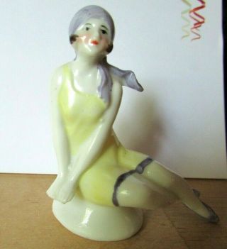 German Porcelain Art Deco Bathing Beauty Half Doll -