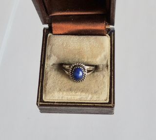 Antique,  Lapis Lazuli - Sterling Silver 925 Designer Ring.  (sz 6.  75)