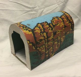 Antique O Scale Pre War Hand Painted Tin Metal Tunnel 11 " Long Unknown Maker