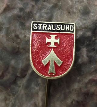 Antique Stralsund Germany German City Coat Of Arms Heraldic Crest Pin Badge