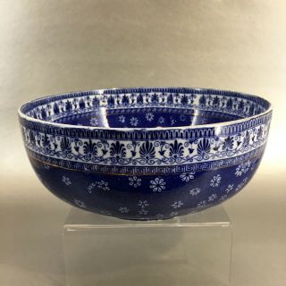 Antique Shelley Cloisello Ware Cobalt Blue 9 " Serving Bowl England Porcelain