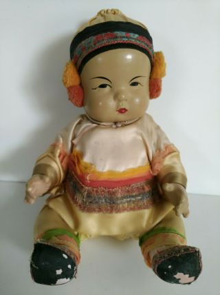 Vintage 1920s Chinese Baby Doll Antique All Outfit China Composition