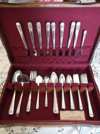 Community Art Deco Silver Plate 55 Pc.  Svc.  For 8 " Milady " C.  1940