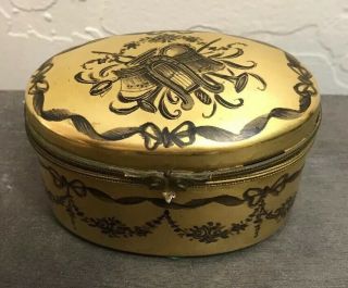 Antique / Vintage Porcelain Trinket Box Hinged Hand Painted Paris,  France Signed