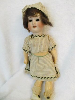 Antique Armand Marseille Bisque Head Doll 390 6/0 Stick Legs 10 Inch Missing Eye