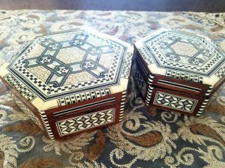 Antique ceramic boxes to save jewelry made in syria 15x17 12x13 size 2