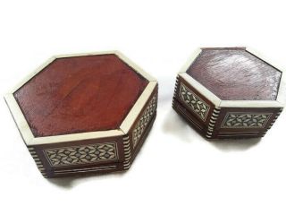 Antique ceramic boxes to save jewelry made in syria 15x17 12x13 size 5