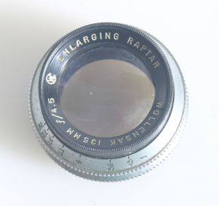 Antique Wollensak 135mm F4.  5 Enlarging Raptar Camera Lens