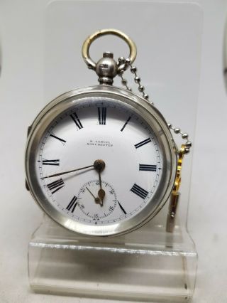 Antique Solid Silver Gents H.  Samuel Manchester Pocket Watch 1903 Re558