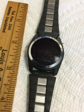 Vintage Texas Instruments Mens Red Led Watch Model 402 Complete With Band