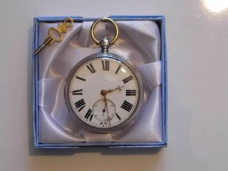 Antique Victorian Hallmarked Silver Fusee Pocket Watch Dated 1875.