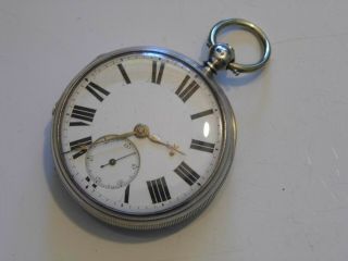 Antique Victorian Hallmarked Silver Fusee Pocket Watch Dated 1875. 4