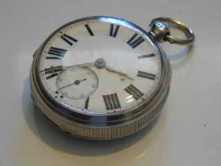 Antique Victorian Hallmarked Silver Fusee Pocket Watch Dated 1875. 5