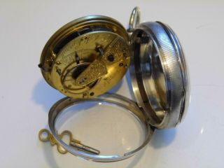 Antique Victorian Hallmarked Silver Fusee Pocket Watch Dated 1875. 7