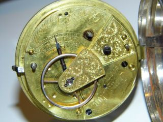 Antique Victorian Hallmarked Silver Fusee Pocket Watch Dated 1875. 8