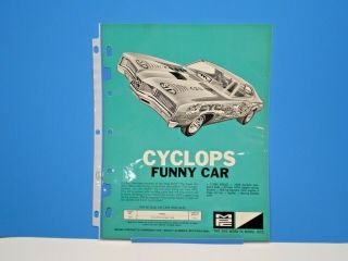 Mpc 1970 " Cyclone Cyclops Funny Car " Color Single Sided Dealer Flyer