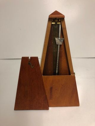 Seth Thomas Solid Wood Piano Metronome Vintage Obelisk Wind Up De Maelzel