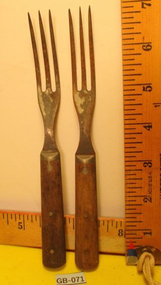 Antique Civil War Era Very Sharp 3 Prong Forks 7 1/8 "
