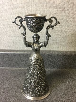 Vintage Silver Wedding Wager Cup Women With Cup