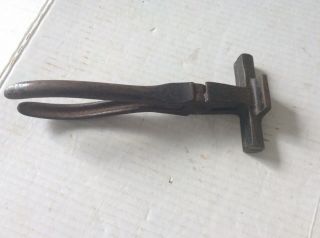 Antique Mount Cast Iron Wide Jaw Upholstery Pliers / Multi - Tool