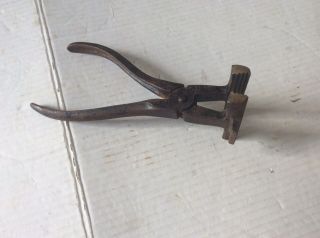 Antique MOUNT Cast Iron Wide Jaw Upholstery Pliers / Multi - Tool 4