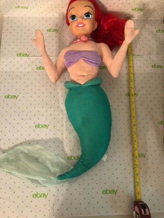Vintage Disney The Little Mermaid Large 23 " Singing Ariel Doll Soft Toy Plush