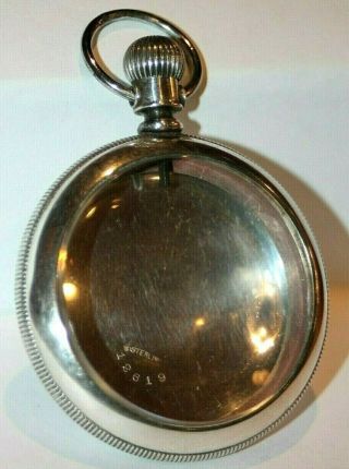 Antique Large Eckert N.  Y.  Sterling Silver Pocket Watch Case W/ Beveled Glass 6