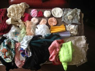 Joblot Vintage Material,  Lace,  Silk,  Woolwork