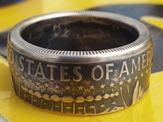 1964 Size 7.  5 - 15 (90) Silver Half Dollar Coin Ring,  United States Of America